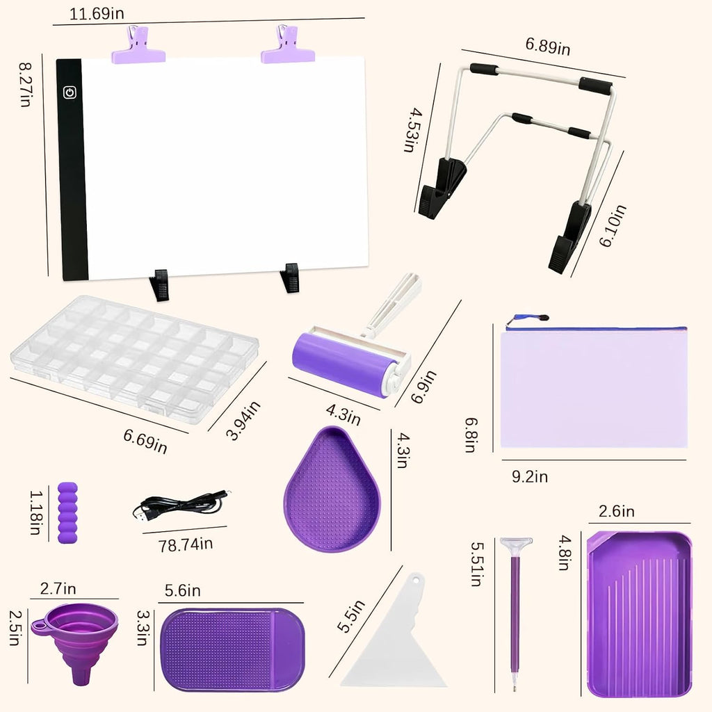 fangzh diamond painting storage accessories kit with a4 shown in use