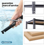 72" h heavy duty garage shelving, 2400lbs capacity on a desk or shelf