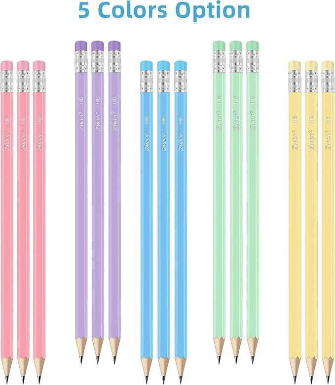 ZWlOT Wood-Cased Pencils, Pre Sharpened Pencils, School Classroom Teacher - Image 4