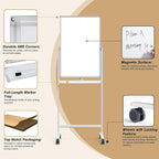 Rolling Whiteboard/w Height Adjustable, Mifuro 24 X 36 Large Portable Dry Erase - Image 6