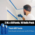 10 Rolls Painters Tape 2 inch Wide, General Purpose Blue Painters Tape - Image 4