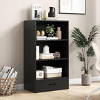 LOKO 4-Tier Bookcase with Storage Drawer, Modern Organizer Display Storage - Image 2
