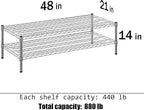 Regal Altair 21" Deep x 48" Wide x 14" Height Wire Shelving Kit | 2-Tier | NSF - Image 3