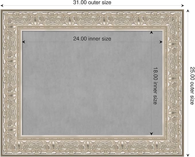 Amanti Art Silver Framed Magnetic Board 25x31 Medium Vision Board - Image 2