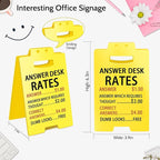 Smilelife Funny Office Cubicle Decor Answer Desk Rates Desk Sign Team Office - Image 2