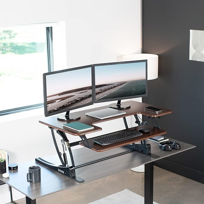 VIVO 42 inch Height Adjustable Stand Up Desk Converter, V Series, Quick Sit to - Image 2
