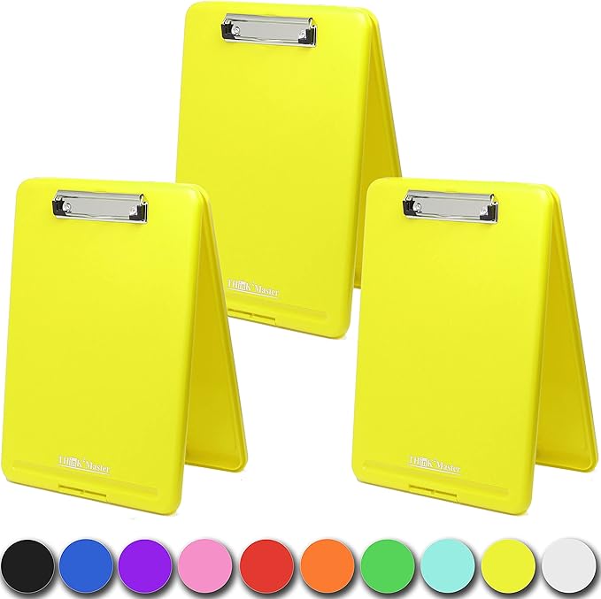 Think2Master Yellow Plastic Storage Clipboard. | 25% Heavier & Sturdier| Heavy by Think2Master