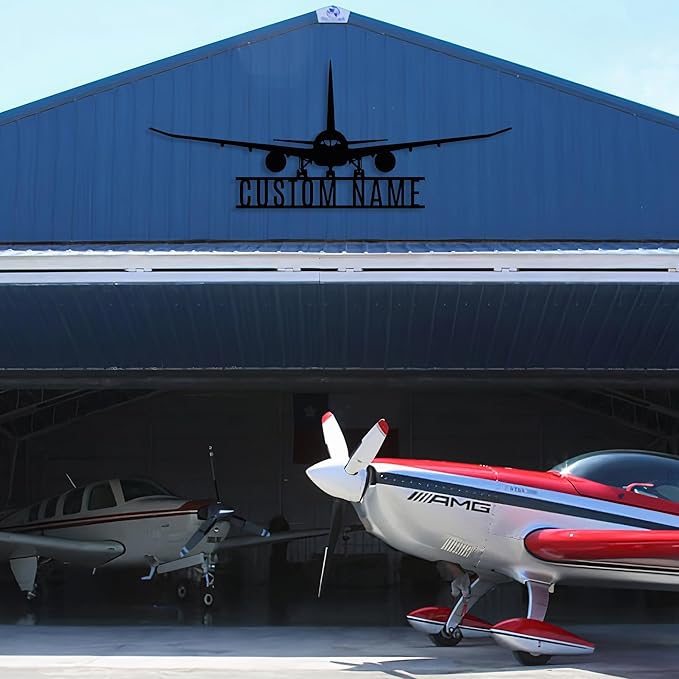 Personalized Metal Airplane Wall Art, Airplane Name Sign, Customized Pilot Name - Image 3
