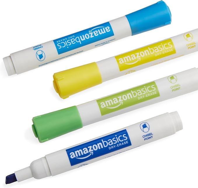 Amazon Basics 12-Pack Low-Odor Chisel Tip Dry Erase Whiteboard Markers - Image 6