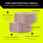 Pebbos Moleskin Tape – 1in x 16ft – Anti-Friction Cushioning Tape | - Image 3