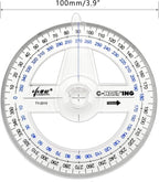 360° Protractor Pack of 30 Protactors Plastic Protractor Math Protractors Clear - Image 3