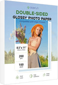 Double Sided Glossy Photo Paper 8.5x11 100 Sheets, Goefun 200GSM/54LB Inkjet by Goefun