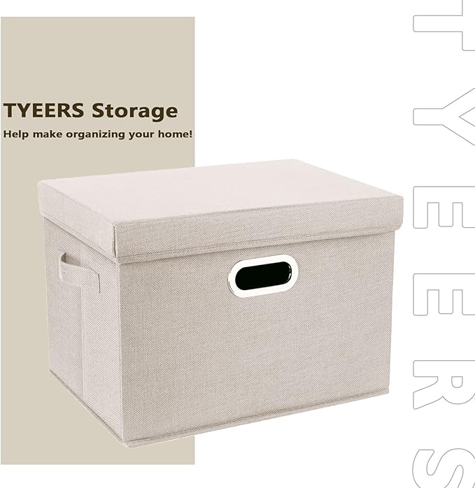 TYEERS Large Storage Bins with Lids, Collapsible, Fabric Storage Boxes - Image 7
