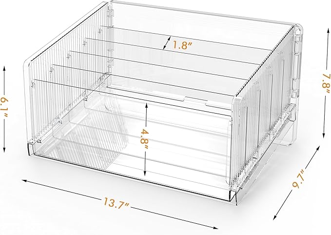 Cuukie File Sorter Organizer, 5 Sections Acrylic Letter Tray - Image 3
