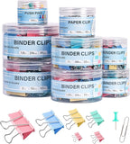 WORPSON 408 PCS Binder Clips Paper Clamps Assorted Sizes and Push Pins by WORPSON