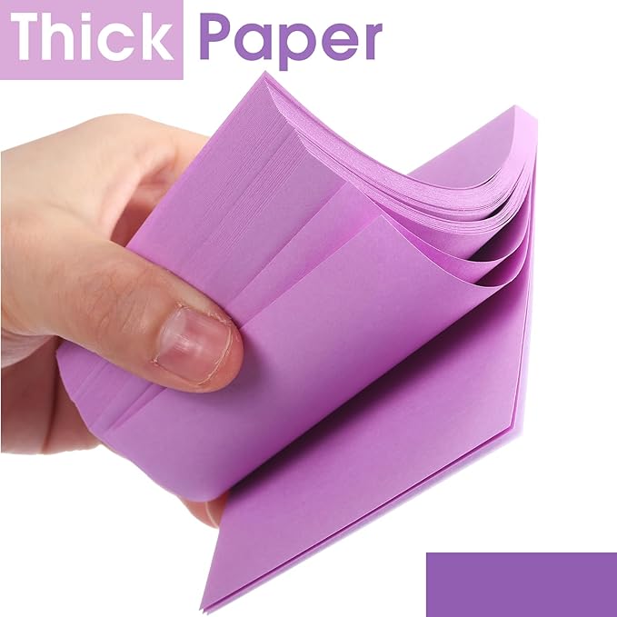 Thenshop 12 Pads Purple Sticky Notes 3''x3'', Self Stick Notes Pads Purple - Image 3