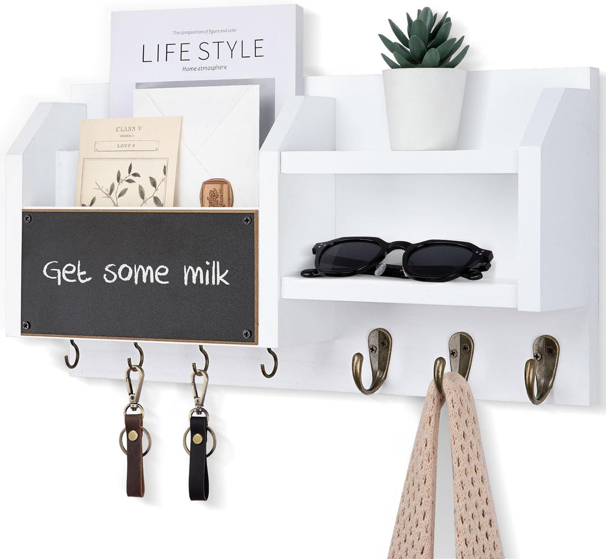 Lwenki Mail and Key Holder – Wall Mount Key Hanger