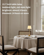 kdg gold cordless portable led table lamp, beige shown in use