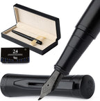 Wordsworth & Black Fountain Pen Set, Bent Nib, Includes 24 Pack Ink Cartridges by WordsworthBlack