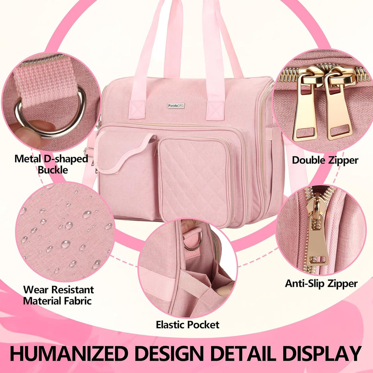 portable a4 light pad storage bag for diamond, close-up detail
