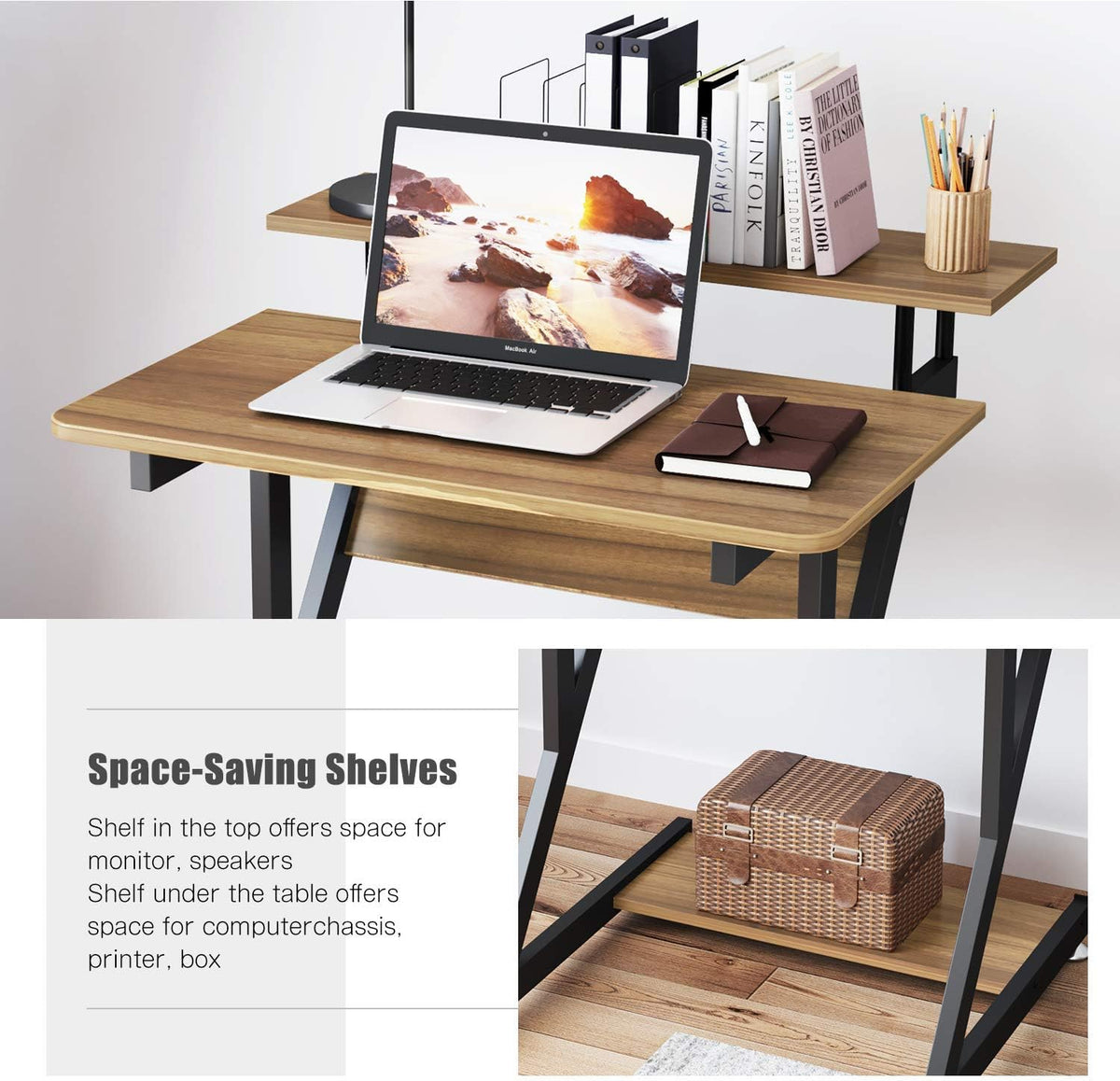Dripex Computer Desk for Small Spaces, Z Shaped Small Computer Desk, 27.5 inc...
