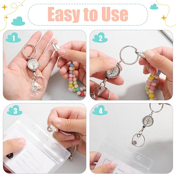 Lanyards for ID Badges Teacher Gifts Cute Wooden Beaded Lanyard - Image 3