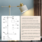oyears 22.2" modern desk lamp, metal table lamp, front angle view
