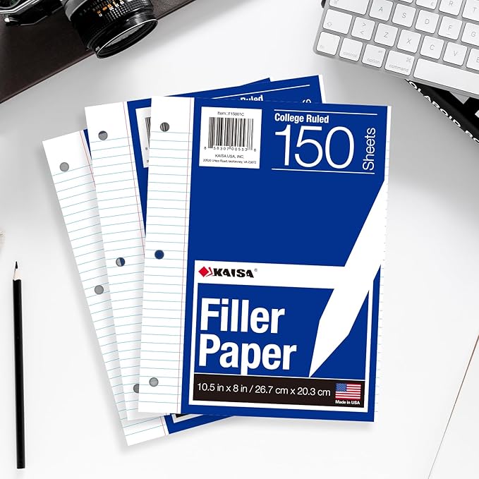 Kaisa Notebook Paper 24 Pack 8x10.5 3600 sheets College Ruled Loose Leaf Paper - Image 7