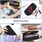 Cute Initial Pencil Case for Kids Students, Large Capacity Pencil Pouch for - Image 6