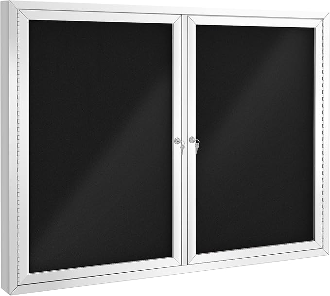 SWANCROWN Weather Resistant Enclosed Bulletin Board Felt Displays Boards Wall by SWANCROWN