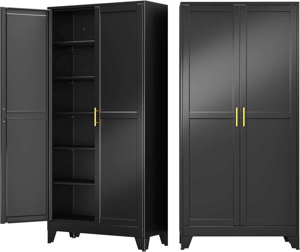 75" metal garage storage cabinet with 2 doors, main product view