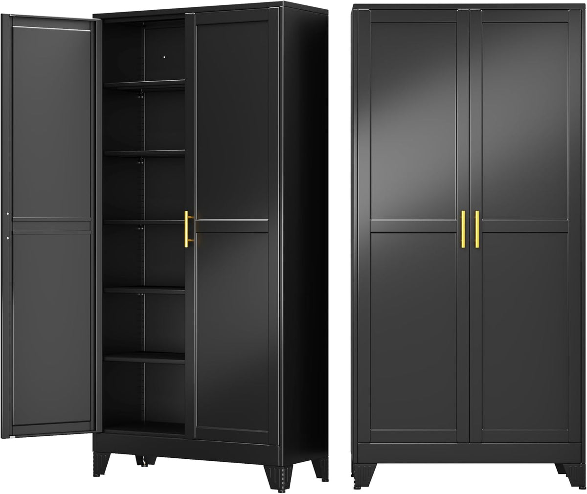 75" metal garage storage cabinet with 2 doors, main product view
