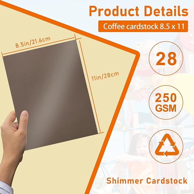28 Sheets Shimmer Coffee Cardstock 8.5 x 11 Christmas Card, 92lb Heavyweight - Image 2