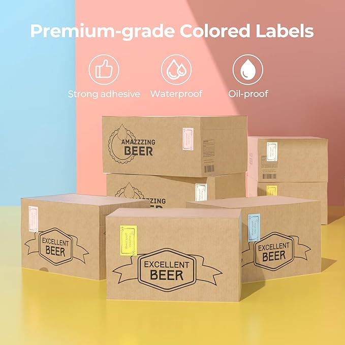 MUNBYN 2.25"x1.25" Thermal Sticker Labels, Color Self-Adhesive Barcode Label - Image 6