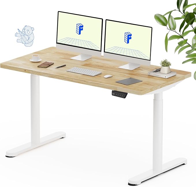 FLEXISPOT Solid Rubberwood Electric Standing Desk by FlexiSpot
