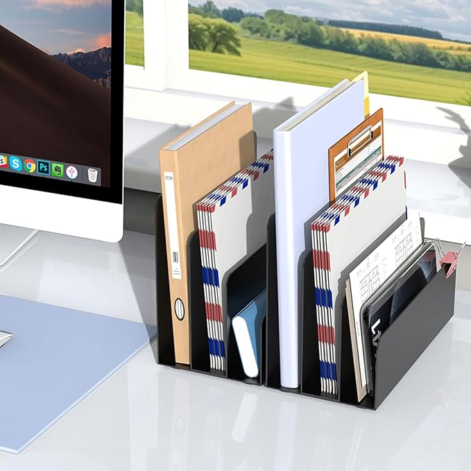 OUTIOE Mail Organizer Countertop, Small Desk File Organizer, Metal File Holder - Image 7