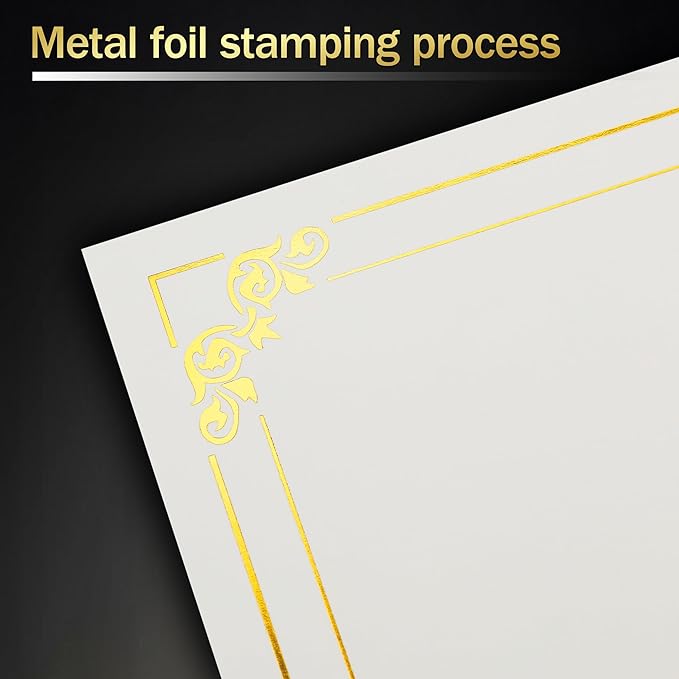 50 Sheets Gold Foil Border Certificate Paper, 8.5 x 11 Inch Letter Size - Image 5
