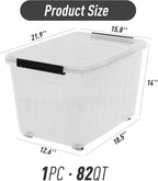 Citylife 82 QT Clear Plastic Storage Bins - Image 3