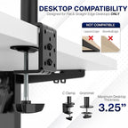VIVO Dual Ultrawide Monitor Desk Mount, Heavy Duty Fully Adjustable Steel Stand - Image 6