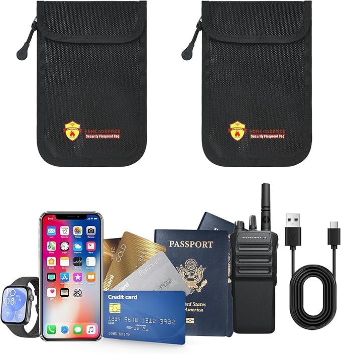 2 Pack Small Fireproof Wallet Pouch, Non-Itchy Waterproof Cash Bag - Image 3
