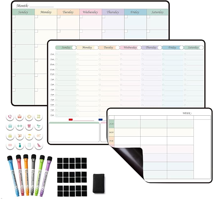 Magnetic Dry Erase Weekly Planner Whiteboard Monthly Calendar by Unknown