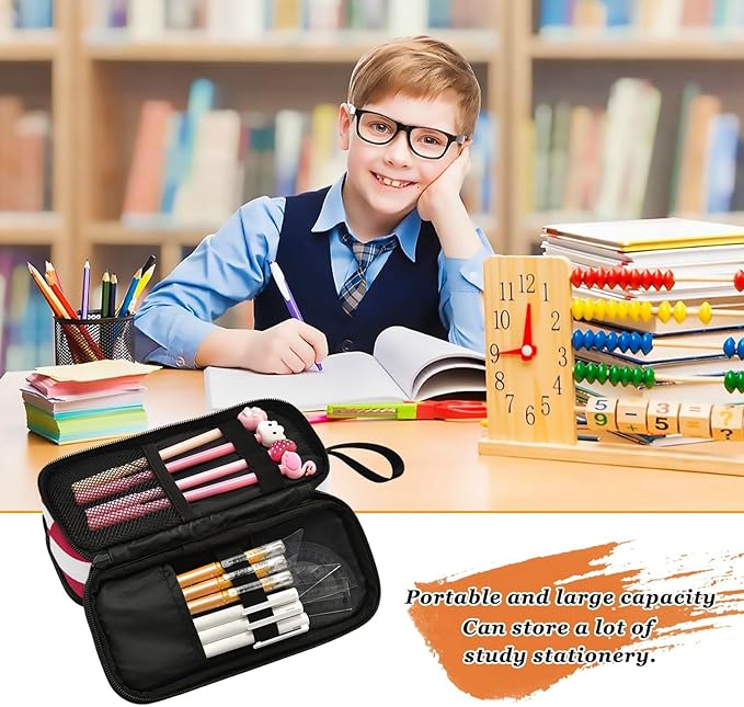 BOENLE USA American Flag Pencil Case Box Boys Girls Large Pencil Pouch Zipper - Image 5