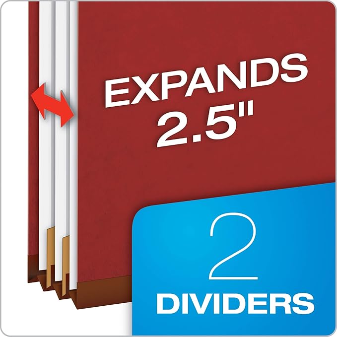 Pendaflex Recycled Classification File Folders, 2 Dividers, 2/5 Tab Cut - Image 2