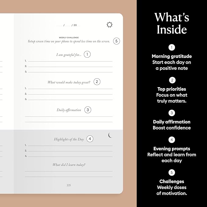 Intelligent Change The Five Minute Journal, Original Daily Gratitude 2025 - Image 4