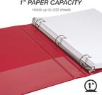 Samsill Durable 1 Inch Binder, Made in The USA, Round Ring Customizable Clear - Image 3