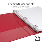 Samsill 1 Inch 3 Ring Binder, Made in USA, Economy Round Ring, 200 Sheet - Image 3
