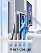 Vaydeer 3-Slot Vertical Laptop Stand Made of Premium ABS Plastics 5 in 1 Design - Image 2