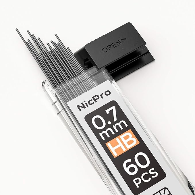 Nicpro 600 PCS Lead Refills 0.7mm HB #2 Break Resistant Mechanical Pencil - Image 2