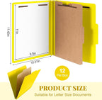 Skyygemm 12 Pcs Classification Folders Letter Size, 1 Divider Pressboard File - Image 2