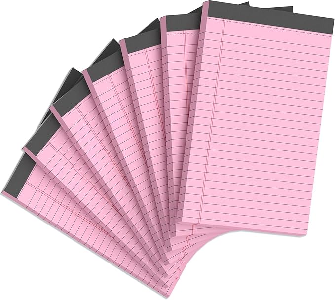 Aidunmis 7pcs Small Note Pads 5x8 Legal Pads Pink Notepad 5x8 College Ruled by Aidunmis